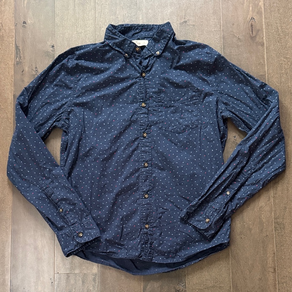 Hollister Dark Blue Button-Down Shirt